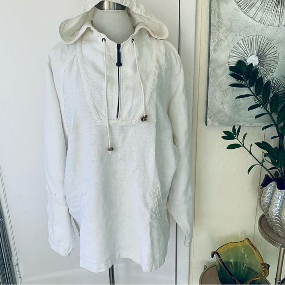 Natural Threads white 100% cotton oversized sport jacket size XL - Picture 3 of 12